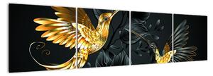 Obraz - zlatí ptáci (160x40cm)