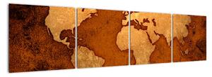 Obraz - mapa světa (160x40cm)