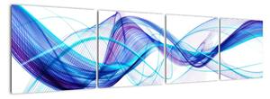 Obraz: abstraktní modrá vlna (160x40cm)