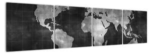 Obraz mapa světa (160x40cm)