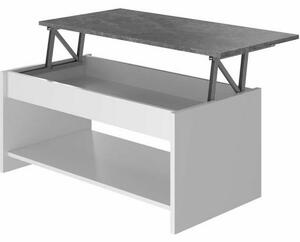 BigBuy Home Vytahovatelný konferenční stolek - Bílý/Šedý, 50 cm