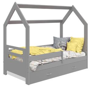 AMI nábytek Dětská postel DOMEČEK D3B 80x160cm masiv šedá
