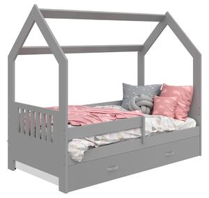 AMI nábytek Dětská postel DOMEČEK D3E 80x160cm masiv šedá