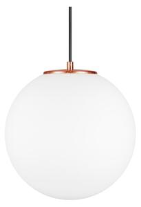 Bílé závěsné svítidlo s objímkou ve měděné barvě Sotto Luce TSUKI L, ⌀ 30 cm