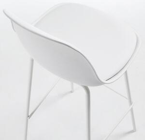Bílá koženková barová židle Kave Home Brighter 75 cm