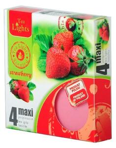 Čajové Maxi 4ks Strawberry svíčky