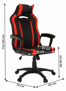Tempo Kondela Herní židle Agena, černá/červená