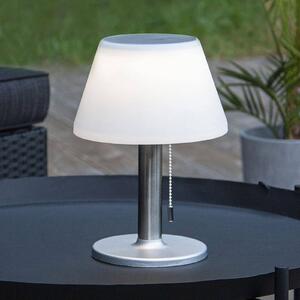 LED solární stolní lampa Solia s tahovým vypínačem