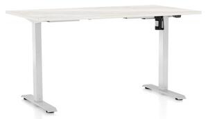 Výškově nastavitelný stůl OfficeTech A, 120 x 80 cm, bílá podnož, bílý jasan