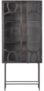 Hoorns Černá kovová vitrína Gracen 181 x 81 cm