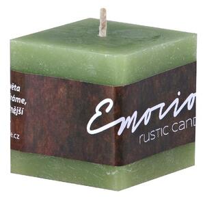 Emocio Rustic kostka 50mm olivová svíčka
