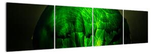 Zelená moderní abstrakce (160x40cm)