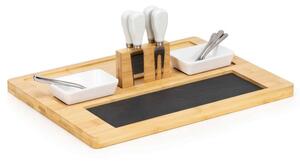 Servírovací prkénko s kamennou deskou 30x40cm SPRINGOS KI0166 přírodní
