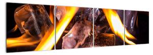 Obraz ledových kostek v ohni (160x40cm)