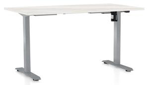 Výškově nastavitelný stůl OfficeTech A, 120 x 80 cm, šedá podnož, bílý jasan
