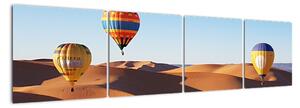 Obraz- horkovzdušné balóny v poušti (160x40cm)