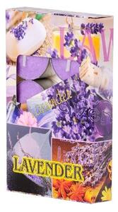 Čajové 6ks Lavender vonné lis. svíčky