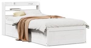 Rám postele s čelem bílý 75 x 190 cm masivní borovice 3307108