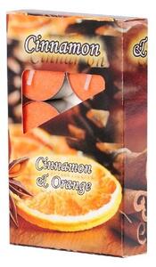 Čajové 6ks Cinnamon & Orange vonné lis. svíčky