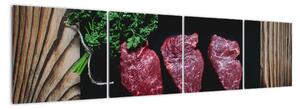 Obraz - steaky (160x40cm)
