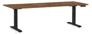 Výškově nastavitelný stůl OfficeTech C, 200 x 80 cm, černá podnož, dub silverjack