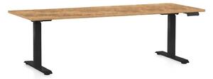 Výškově nastavitelný stůl OfficeTech D, 200 x 80 cm, černá podnož, dub zlatý