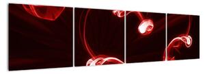 Abstraktní obraz - červené srdce (160x40cm)