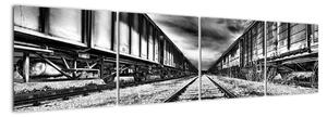 Železnice, koleje - obraz na zeď (160x40cm)