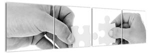 Černobílý obraz - puzzle (160x40cm)