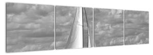 Obraz černobílé plachetnice (160x40cm)