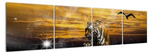 Lev a lvíče - obraz (160x40cm)