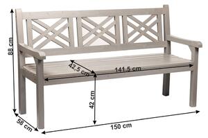 Tempo Kondela Dřevěná zahradní lavička Fabla, 150 cm