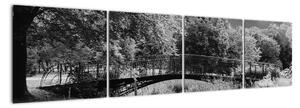 Černobílý most - obraz (160x40cm)