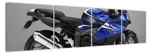 Obraz modrého motocyklu (160x40cm)