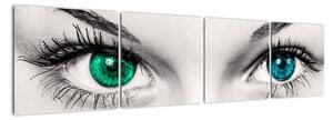 Obraz - detail zelených očí (160x40cm)