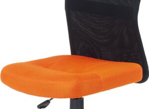 Kancelářská židle, oranžová mesh, plastový kříž, síťovina černá KA-2325 ORA