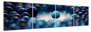 Obraz modré skleněné kuličky (160x40cm)
