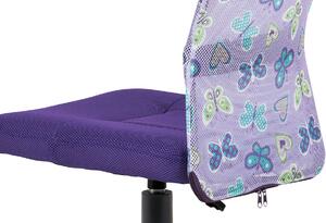 Kancelářská židle dětská látka MESH fialová s motivem KA-2325 PUR