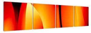 Oranžový abstraktní obraz (160x40cm)