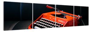 Obraz červeného psacího stroje (160x40cm)