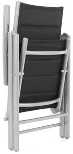 Home Garden Zahradní set Ibiza s 8 židlemi a stolem 185 cm, stříbrný/černý