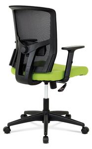 Kancelářská židle, látka zelená + černá, houpací mechnismus