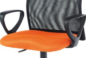 Kancelářská židle oranžová a černá látka MESH KA-B047 ORA