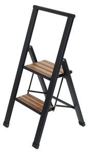 Černý hliníkový protiskluzový skládací žebřík Wenko Stepladder II