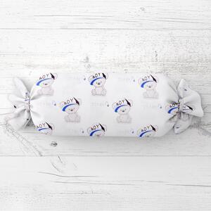Biante Dětský polštář válec bonbon Sandra SA-206 Medvídek pro kluky 15x40 cm