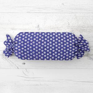 Biante Polštář válec bonbon Sandra SA-214 Bílé puntíky na modrém 15x40 cm