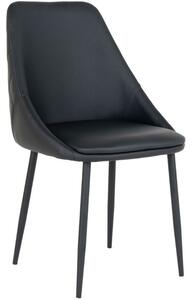 Nordic Living Černá koženková jídelní židle Ronana