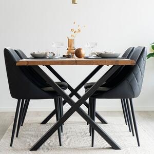 Nordic Living Černá koženková jídelní židle Ronana