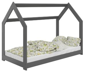 AMI nábytek Dětská postel DOMEČEK D2 80x160cm masiv šedá