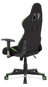 Autronic Kancelářská židle, houpací mech., černá + zelená látka, plastový kříž